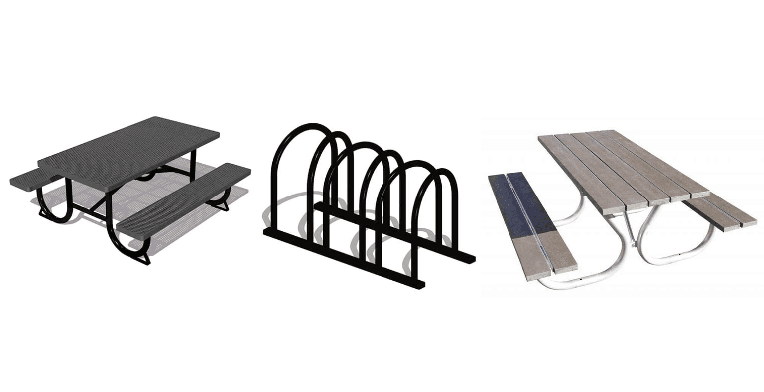 What Site Furnishing can be included in a park?