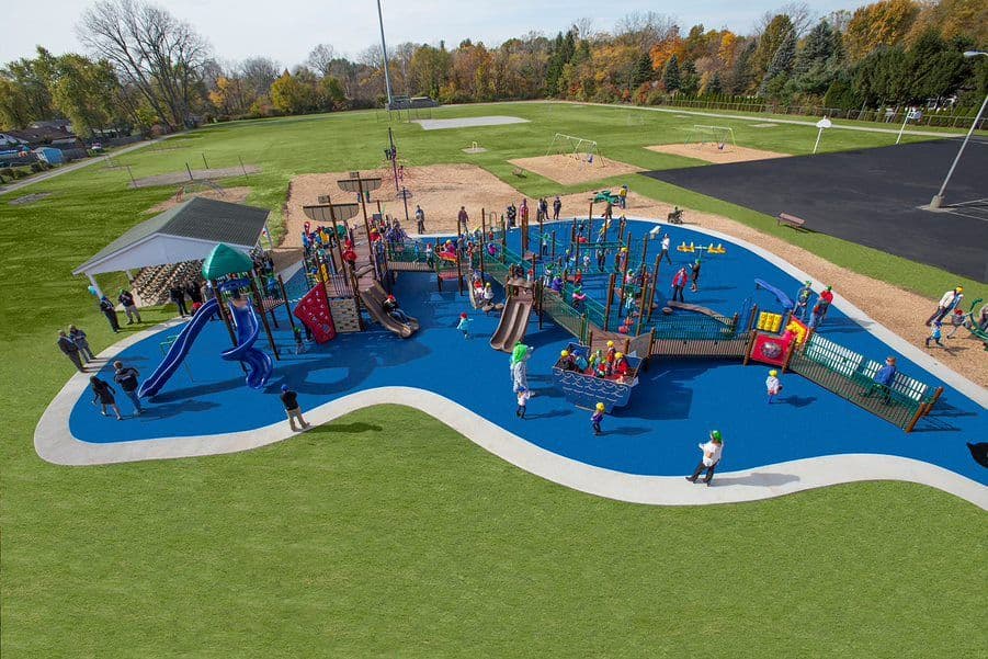 Why do playgrounds help to develop children’s confidence?
