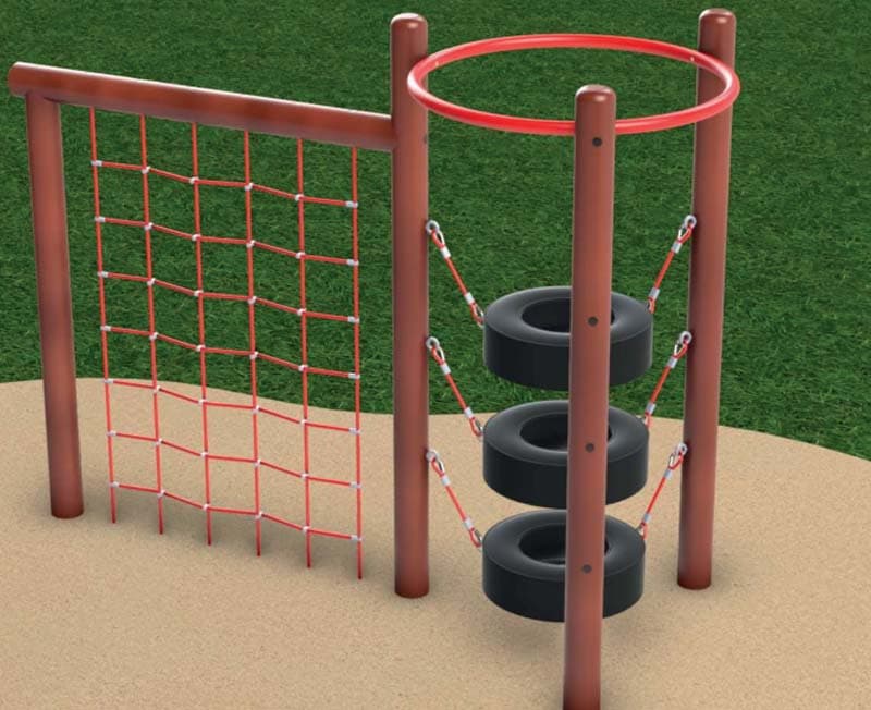 Tire climber with climbing net