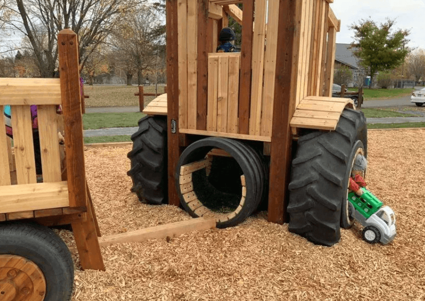 Natural Wood playground: Importance of using local 100% native wood materials